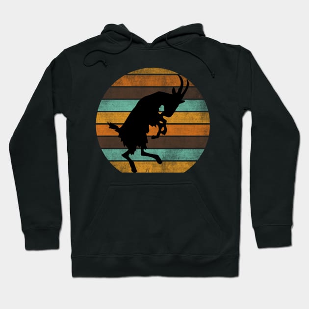 Billy Goat Silhouette Retro Sunset Hoodie by GypsyBluegrassDesigns